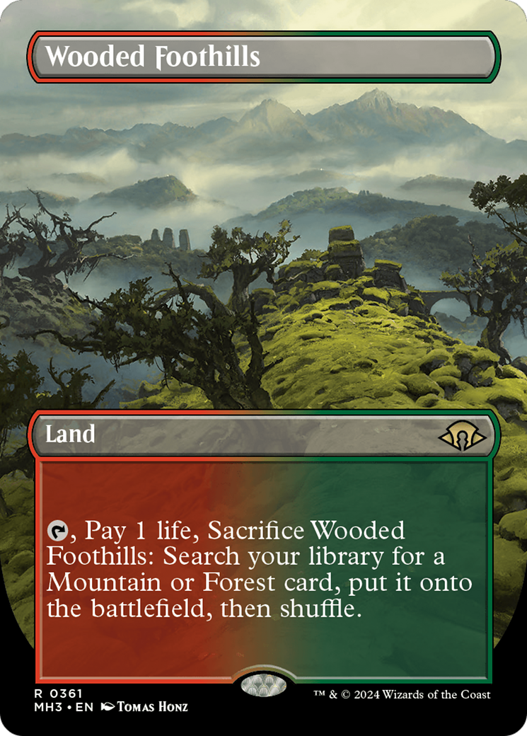 Wooded Foothills (Borderless) [Modern Horizons 3] | Gam3 Escape