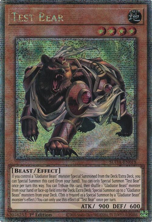 Test Bear (Quarter Century Secret Rare) [SUDA-EN018] Quarter Century Secret Rare | Gam3 Escape