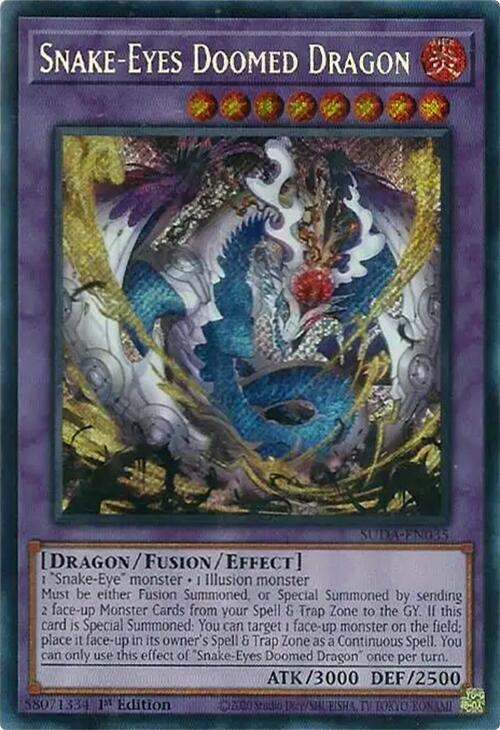 Snake-Eyes Doomed Dragon [SUDA-EN035] Secret Rare | Gam3 Escape