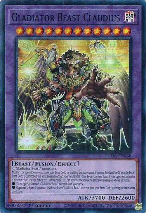 Gladiator Beast Claudius [SUDA-EN038] Super Rare | Gam3 Escape