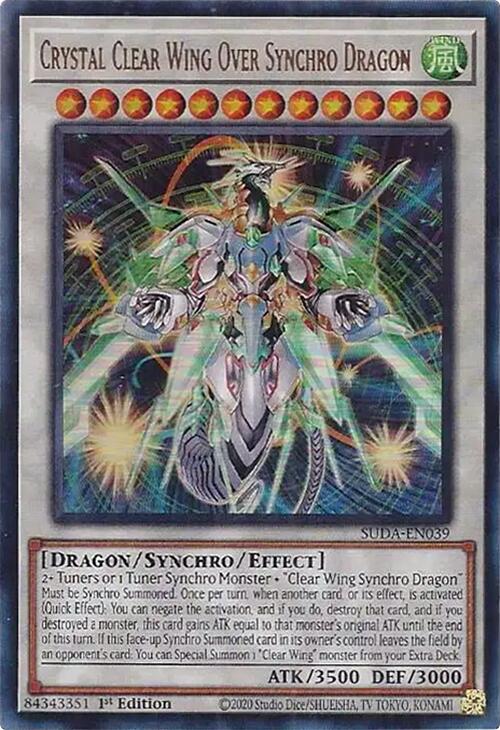 Crystal Clear Wing Over Synchro Dragon [SUDA-EN039] Ultra Rare | Gam3 Escape