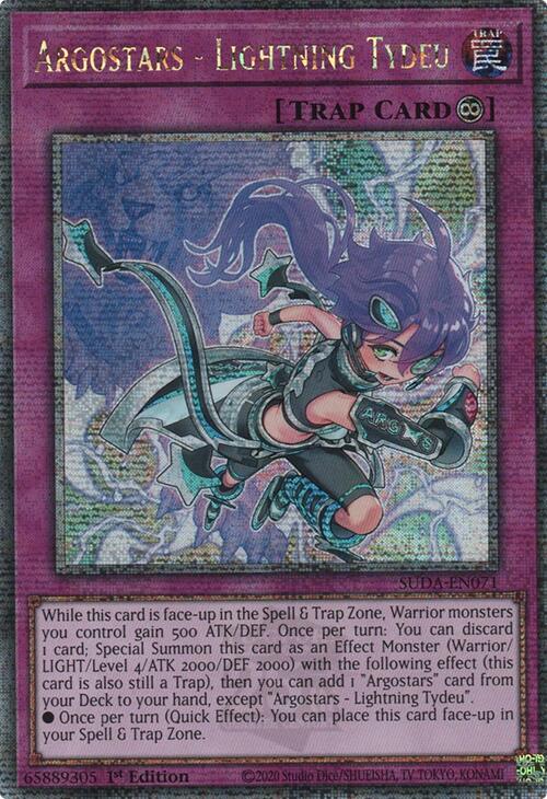 Argostars - Lightning Tydeu (Quarter Century Secret Rare) [SUDA-EN071] Quarter Century Secret Rare | Gam3 Escape