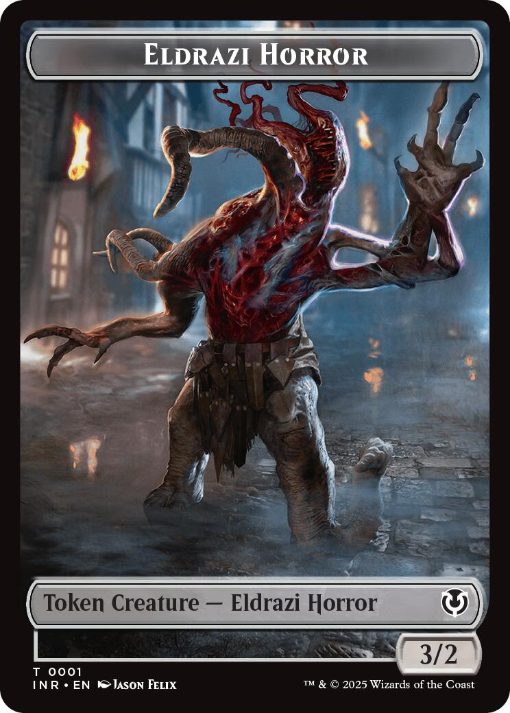 Eldrazi Horror // Human Soldier (0003) Double-Sided Token [Innistrad Remastered Tokens] | Gam3 Escape