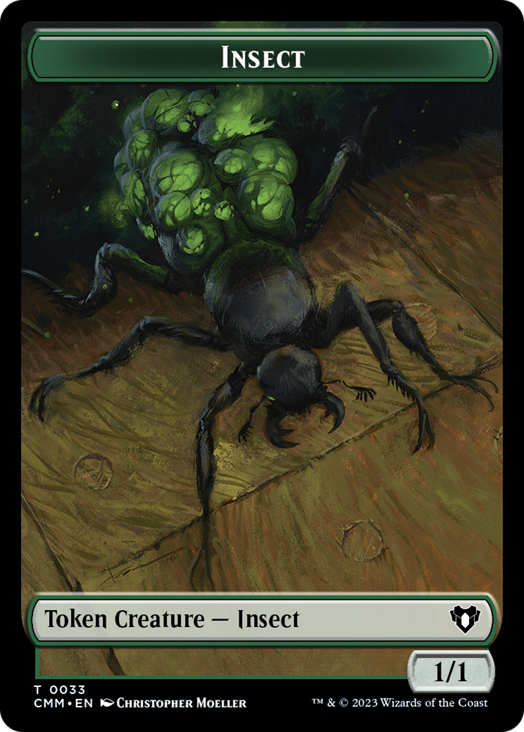 Spirit (0010) // Insect Double-Sided Token [Commander Masters Tokens] | Gam3 Escape