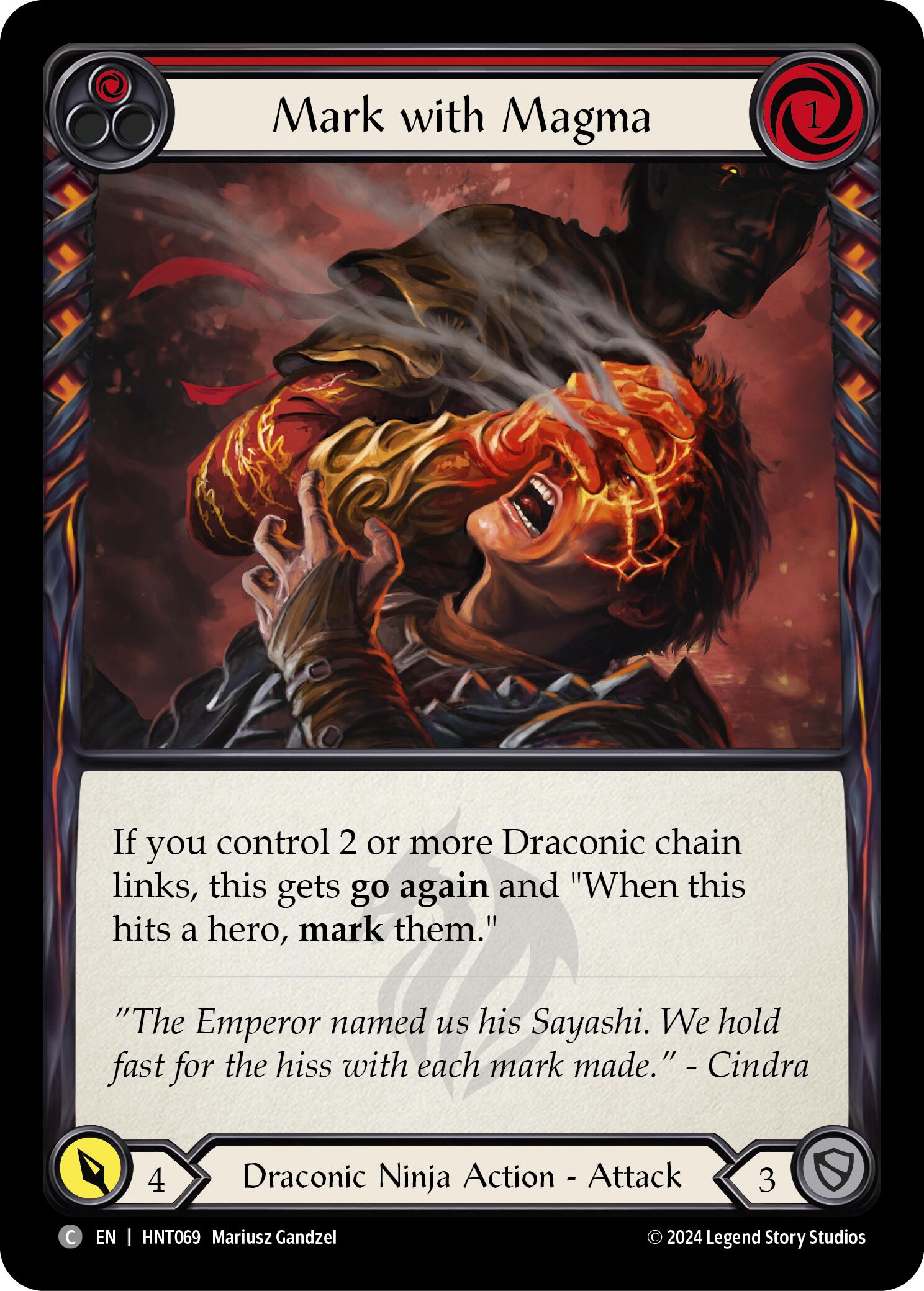 Mark with Magma (Red) [HNT069] (The Hunted)  Rainbow Foil | Gam3 Escape