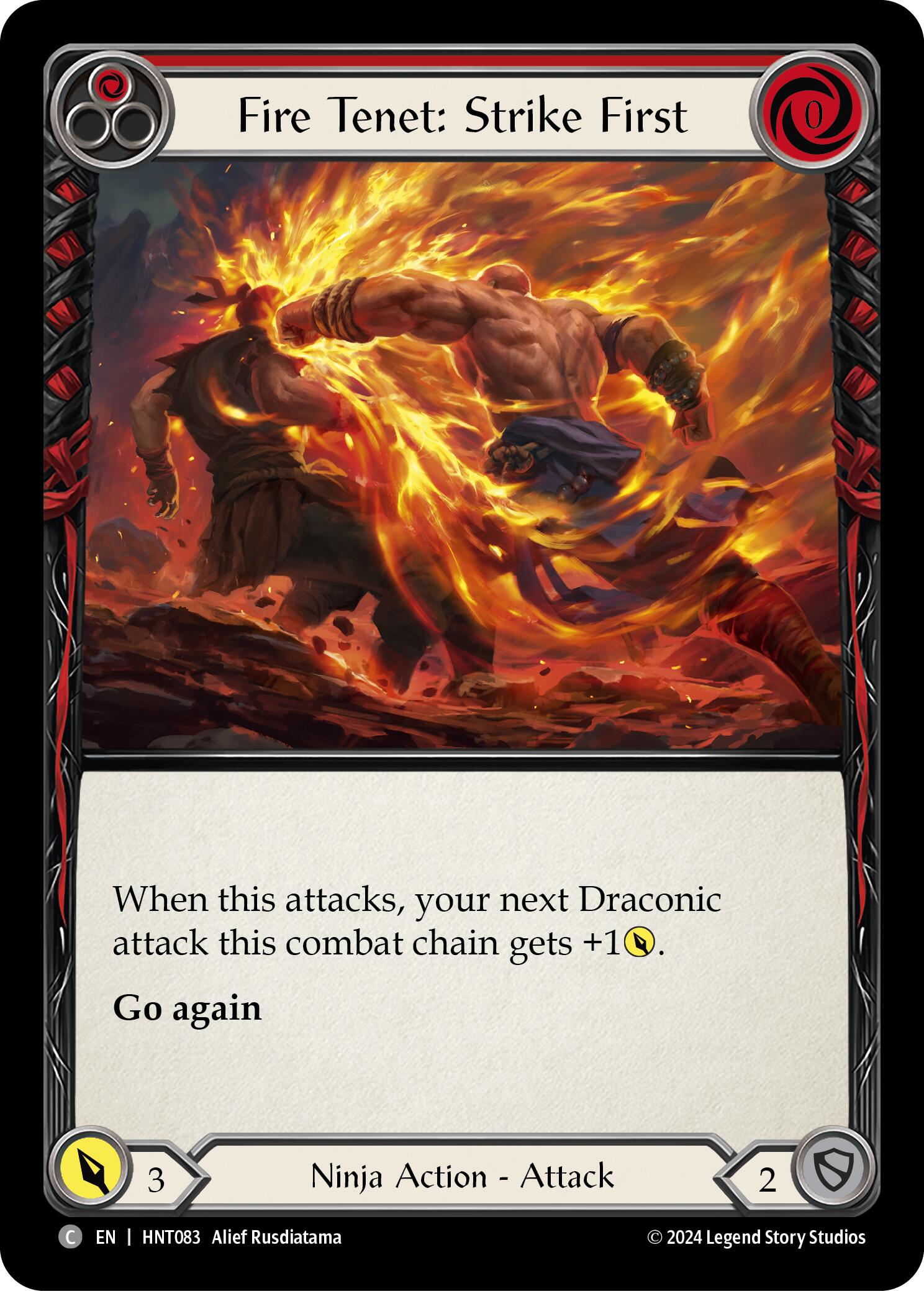 Fire Tenet: Strike First (Red) [HNT083] (The Hunted)  Rainbow Foil | Gam3 Escape