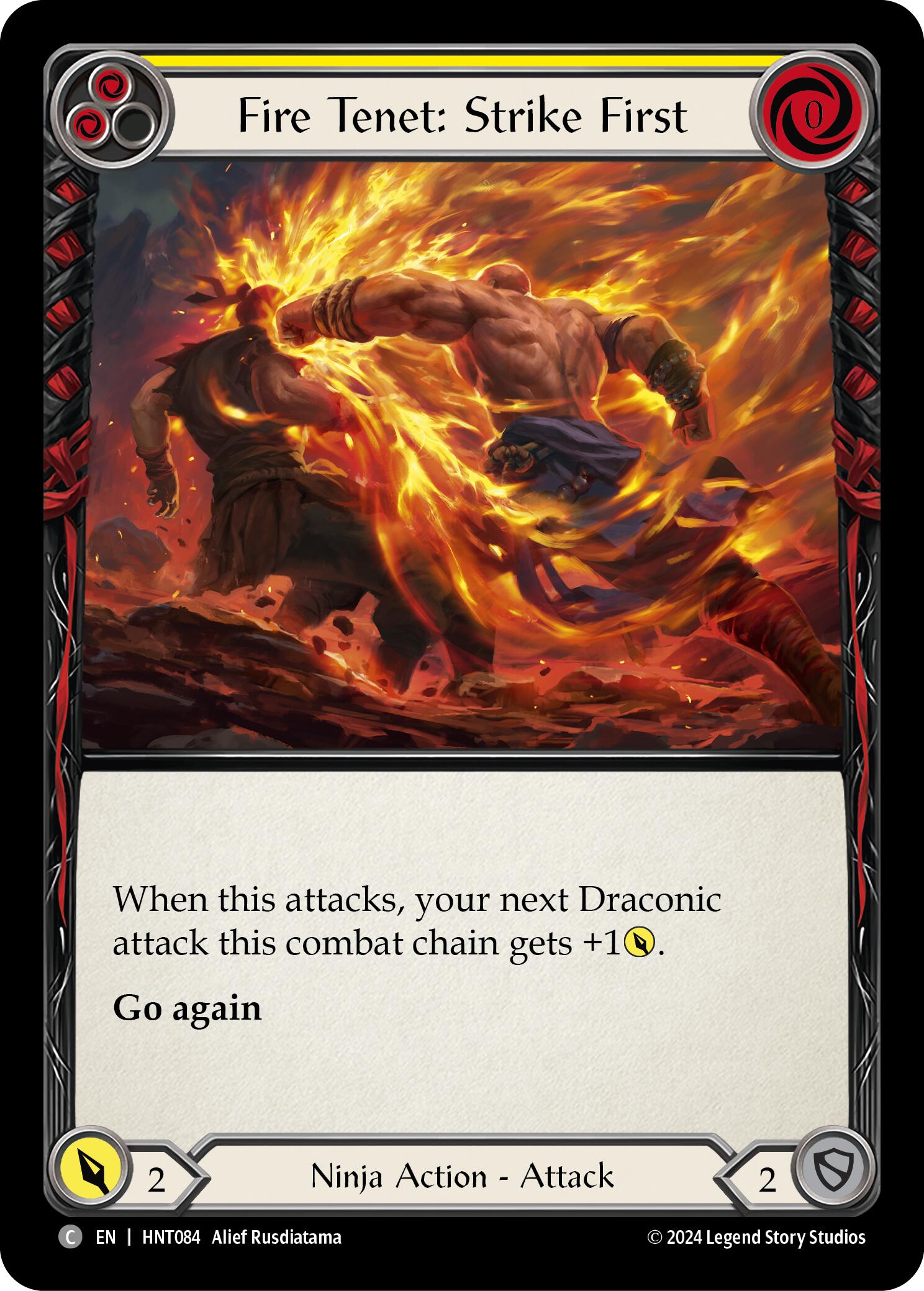 Fire Tenet: Strike First (Yellow) [HNT084] (The Hunted)  Rainbow Foil | Gam3 Escape