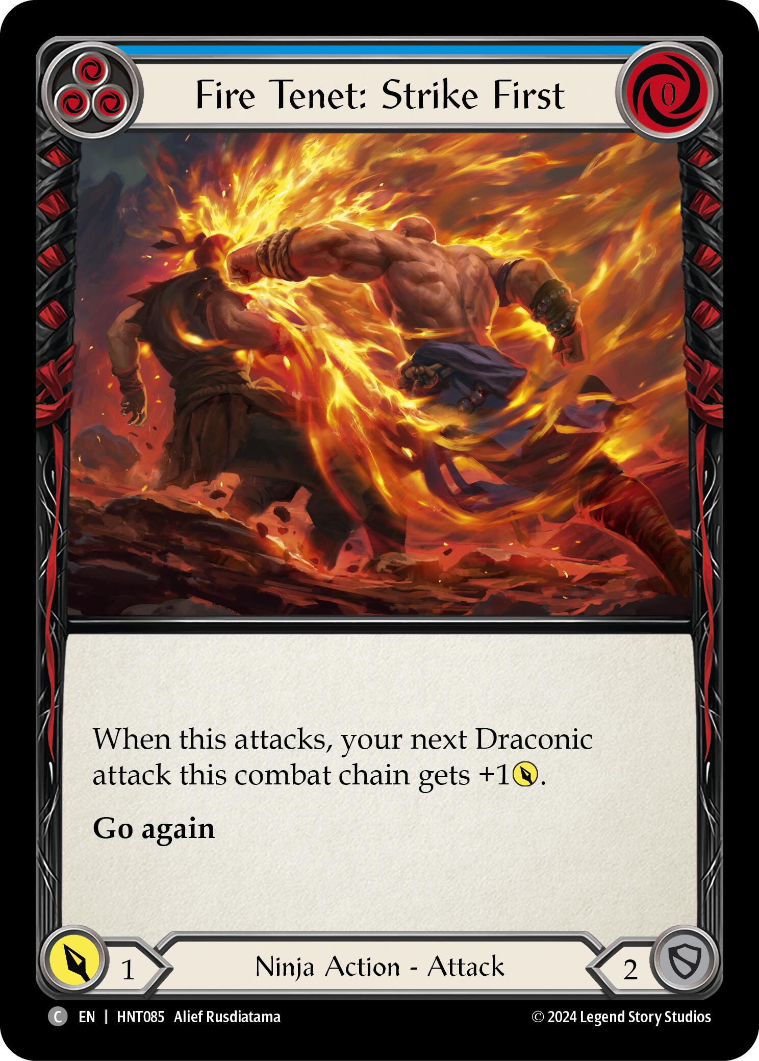 Fire Tenet: Strike First (Blue) [HNT085] (The Hunted)  Rainbow Foil | Gam3 Escape