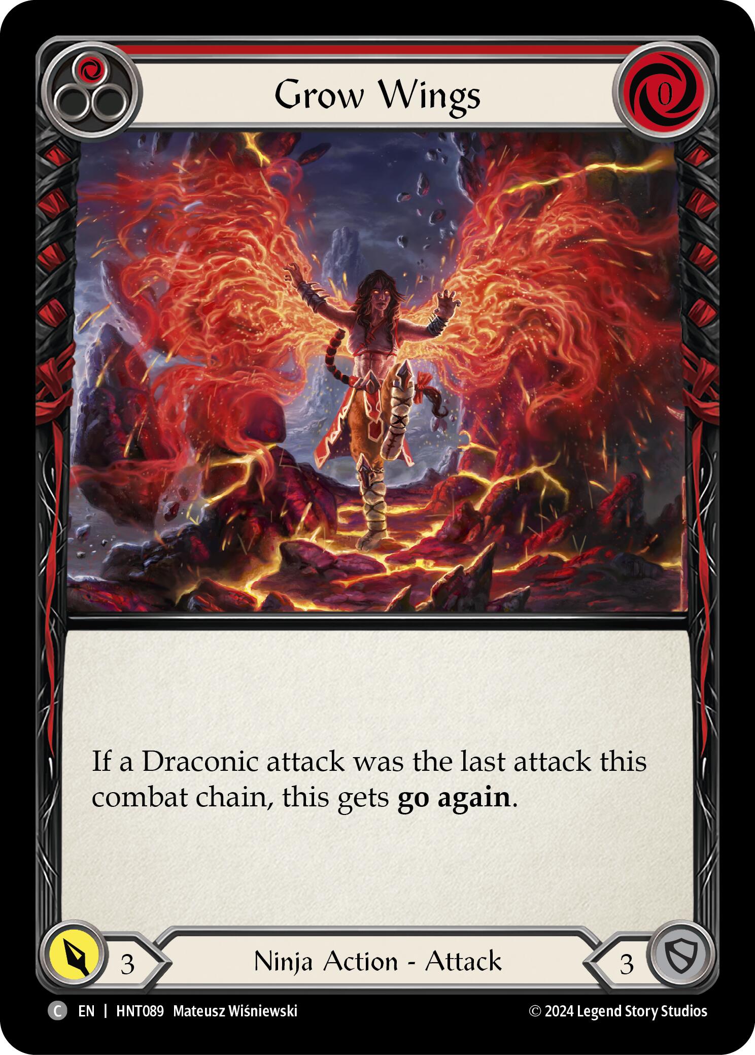 Grow Wings (Red) [HNT089] (The Hunted)  Rainbow Foil | Gam3 Escape