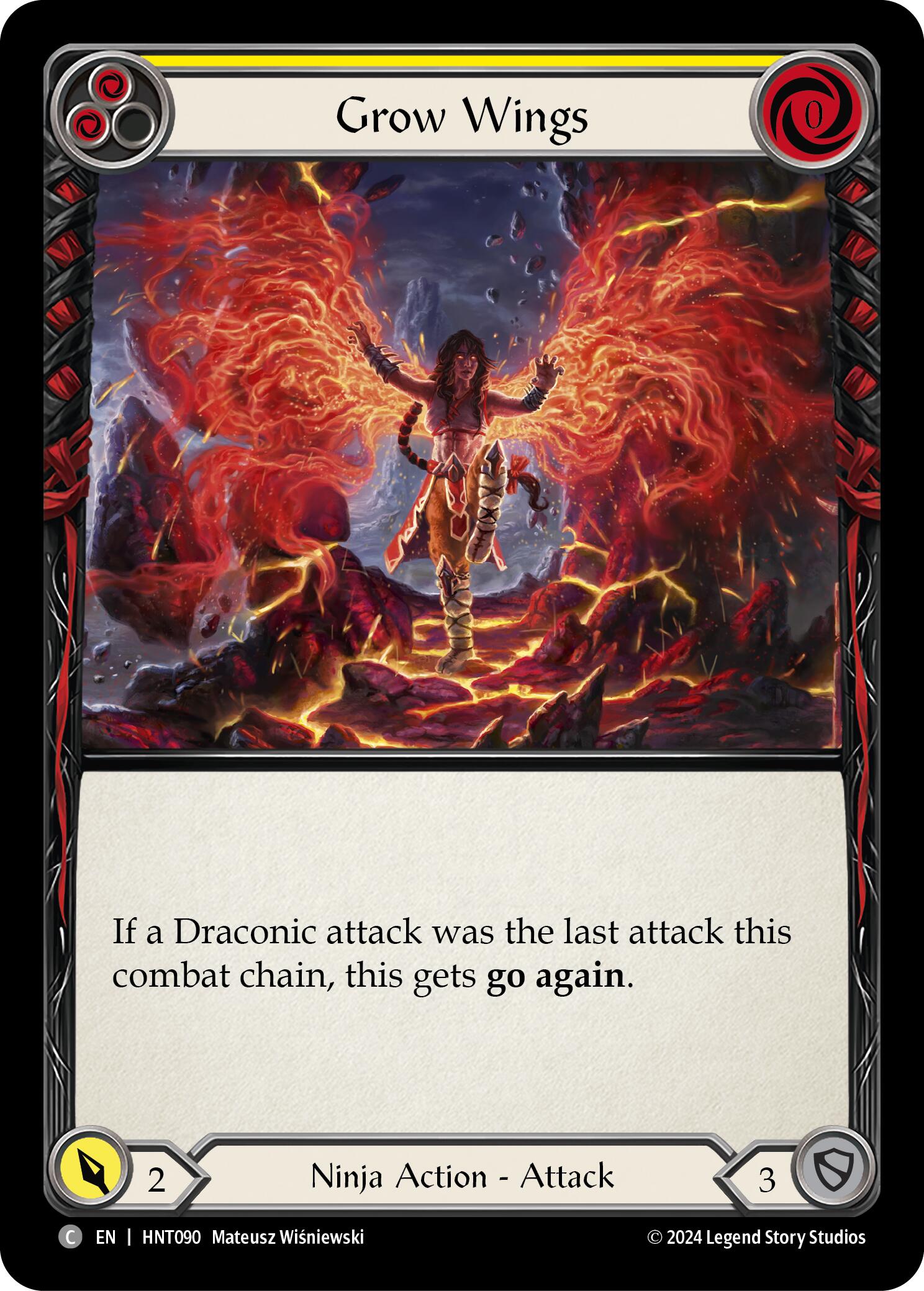 Grow Wings (Yellow) [HNT090] (The Hunted)  Rainbow Foil | Gam3 Escape