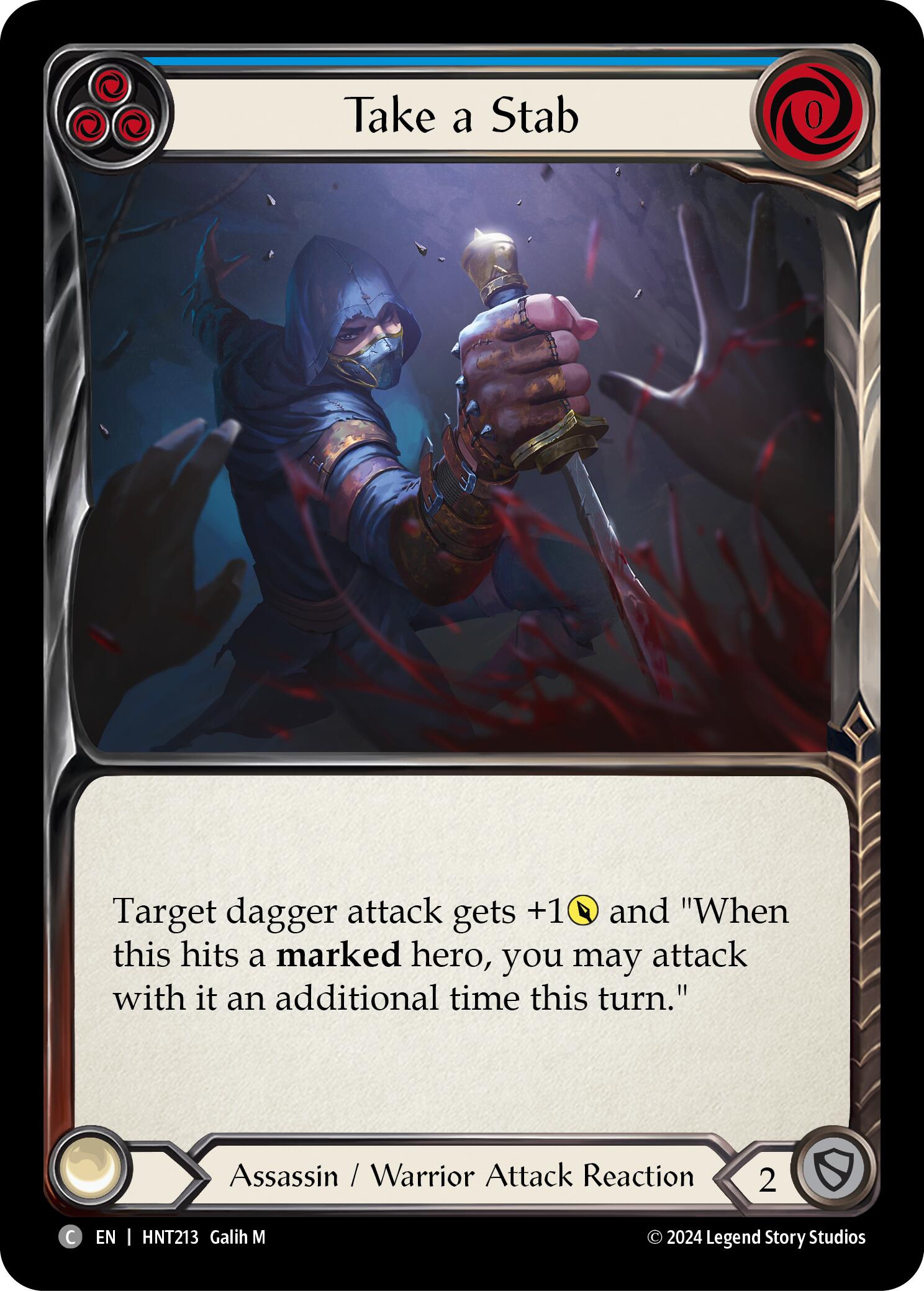 Take a Stab (Blue) [HNT213] (The Hunted)  Rainbow Foil | Gam3 Escape