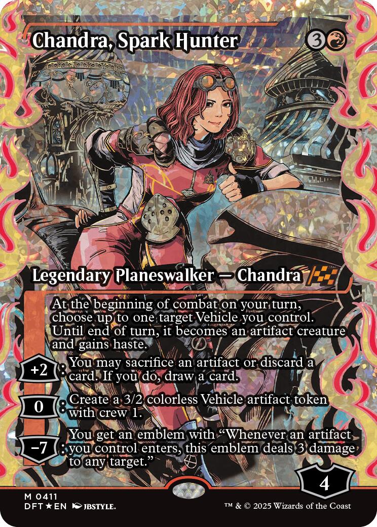 Chandra, Spark Hunter (Showcase Fracture Foil) (Japanese) [Aetherdrift] | Gam3 Escape