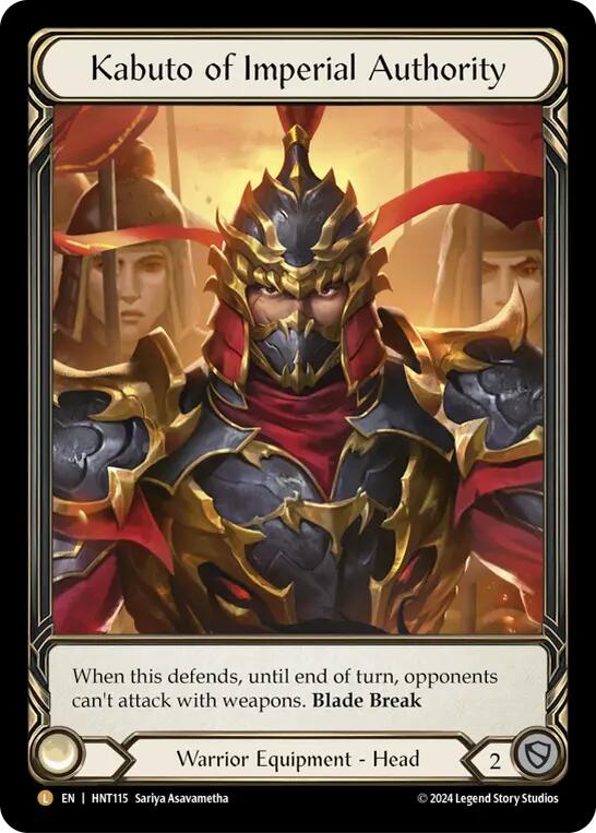Kabuto of Imperial Authority (Extended Art) [HNT115] (The Hunted)  Cold Foil | Gam3 Escape