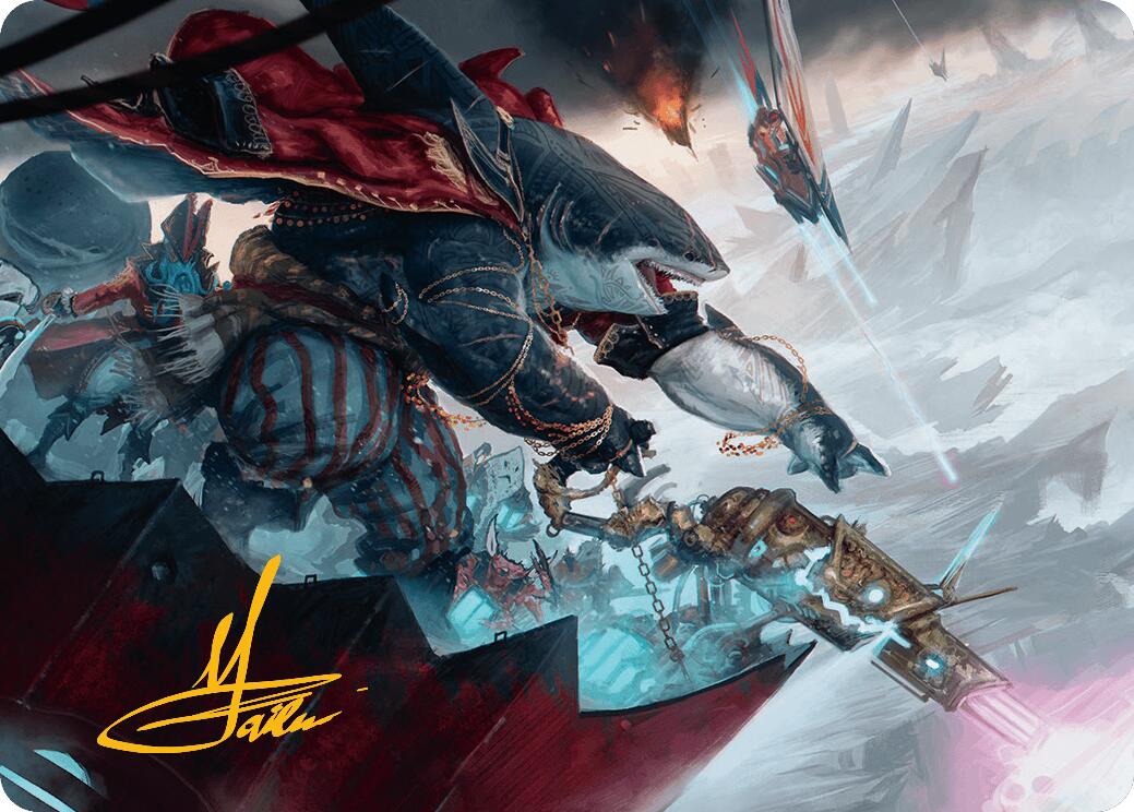 Captain Howler, Sea Scourge Art Card (16/54) (Gold-Stamped Signature) [Aetherdrift Art Series] | Gam3 Escape