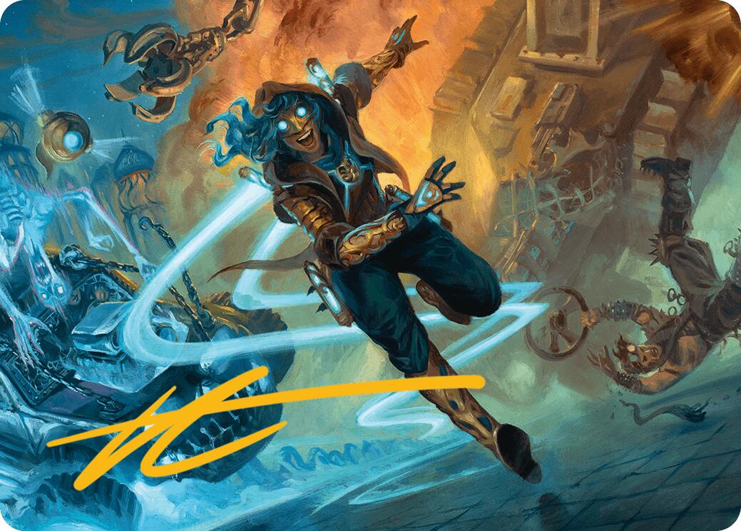 Sita Varma, Masked Racer Art Card (Gold-Stamped Signature) [Aetherdrift Art Series] | Gam3 Escape