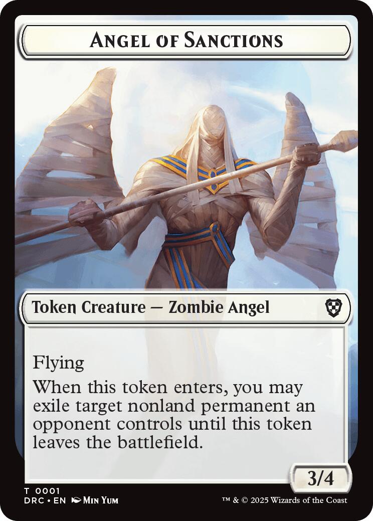 Angel of Sanctions // Vizier of Many Faces Double-Sided Token [Aetherdrift Commander] | Gam3 Escape