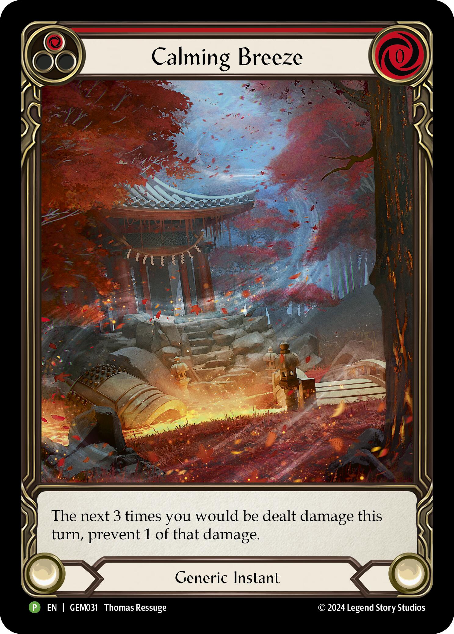 Calming Breeze (Red) [GEM031] (GEM Pack 1)  Rainbow Foil | Gam3 Escape