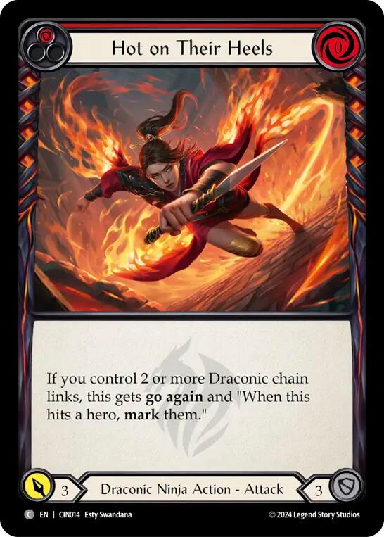 Hot on Their Heels (Red) [CIN014] (The Hunted Cindra Blitz Deck) | Gam3 Escape