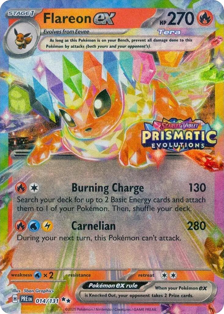 Flareon ex (014/131) (Prismatic Evolutions Stamp) [Scarlet & Violet: Prismatic Evolutions] | Gam3 Escape