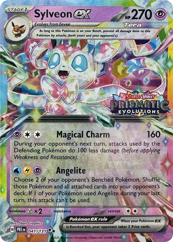Sylveon ex (041/131) (Prismatic Evolutions Stamp) [Scarlet & Violet: Prismatic Evolutions] | Gam3 Escape