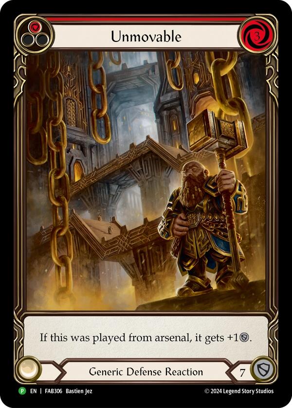 Unmovable (Red) (Extended Art) [FAB306] (Promo)  Rainbow Foil | Gam3 Escape