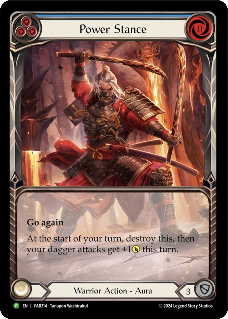 Power Stance (Blue) (Extended Art) [FAB314] (Promo)  Rainbow Foil | Gam3 Escape