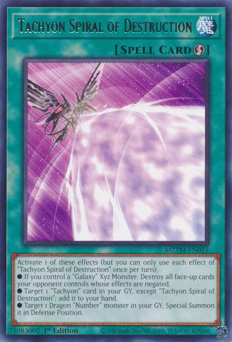Tachyon Spiral of Destruction [MZTM-EN015] Rare | Gam3 Escape