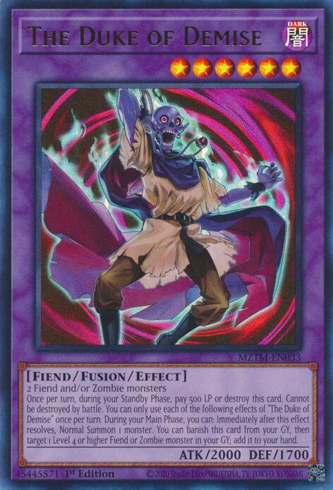 The Duke of Demise [MZTM-EN033] Ultra Rare | Gam3 Escape