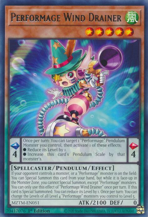 Performage Wind Drainer [MZTM-EN051] Rare | Gam3 Escape