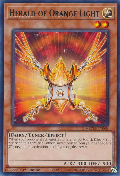 Herald of Orange Light [MZTM-EN068] Rare | Gam3 Escape