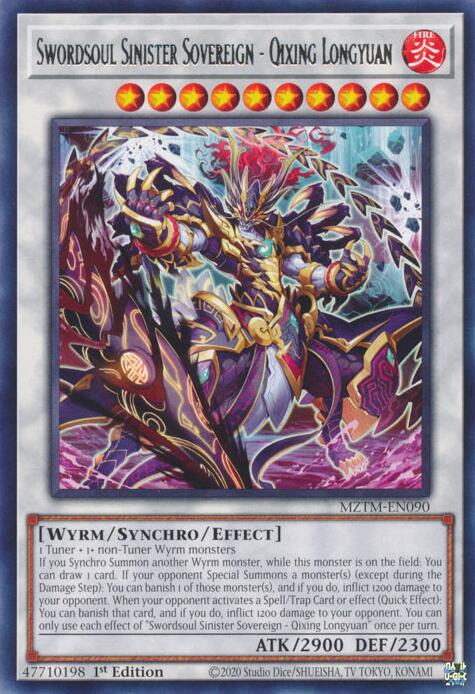 Swordsoul Sinister Sovereign - Qixing Longyuan [MZTM-EN090] Rare | Gam3 Escape