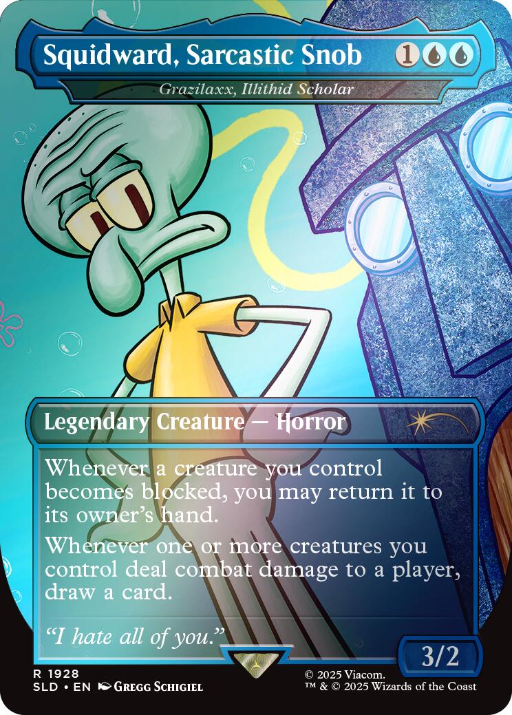 Squidward, Sarcastic Snob - Grazilaxx, Illithid Scholar (Rainbow Foil) [Secret Lair Drop Series] | Gam3 Escape