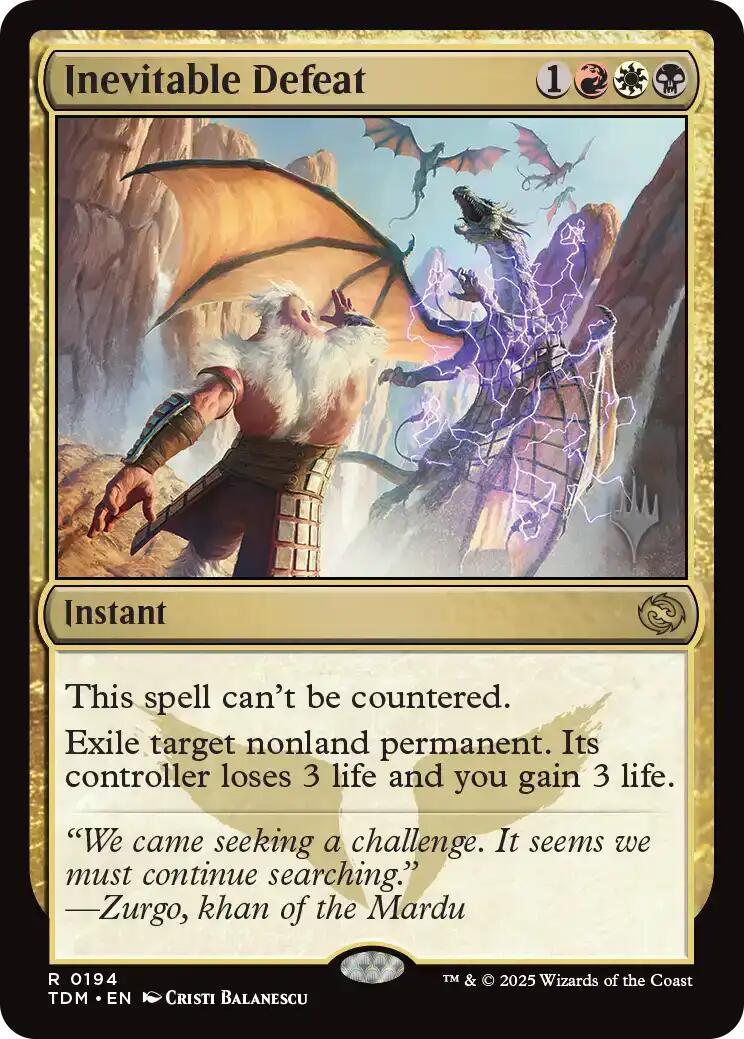 Inevitable Defeat [Tarkir: Dragonstorm Promos] | Gam3 Escape