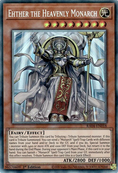 Ehther the Heavenly Monarch [RA04-EN018] Prismatic Collector's Rare | Gam3 Escape