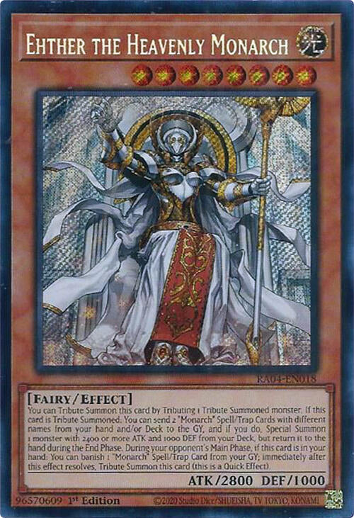 Ehther the Heavenly Monarch [RA04-EN018] Secret Rare | Gam3 Escape