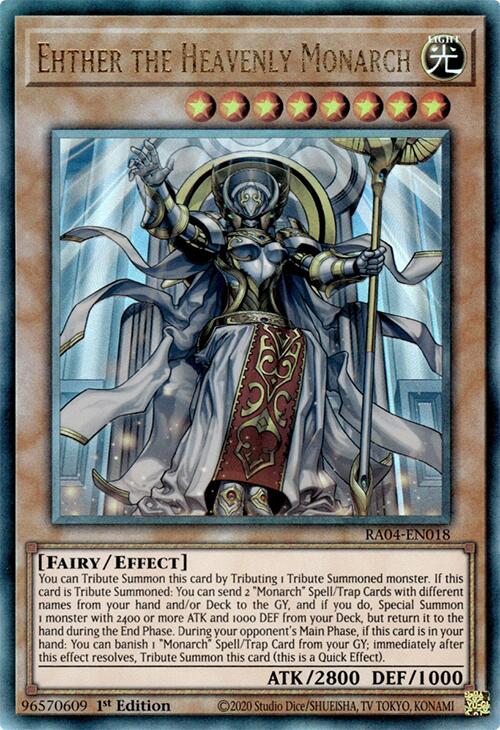 Ehther the Heavenly Monarch [RA04-EN018] Prismatic Ultimate Rare | Gam3 Escape