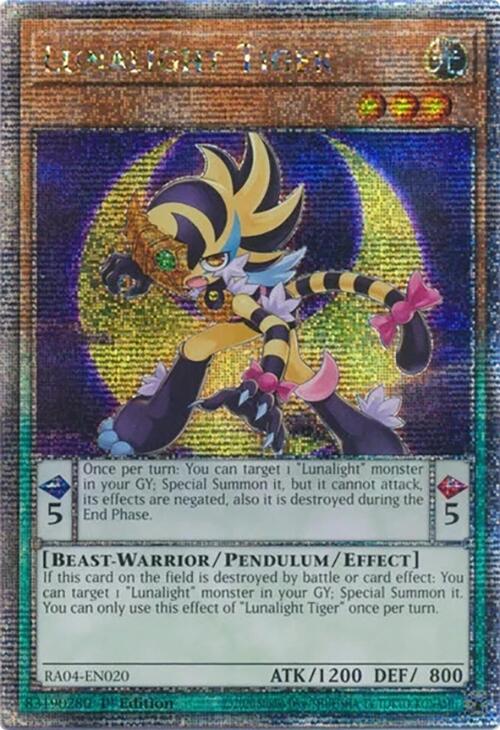 Lunalight Tiger [RA04-EN020] Quarter Century Secret Rare | Gam3 Escape