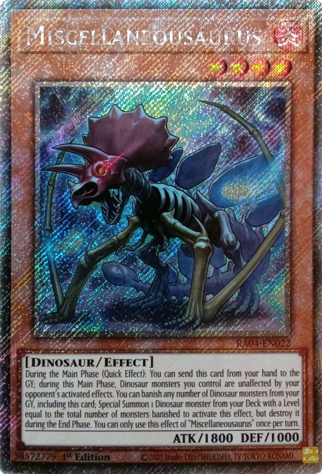 Miscellaneousaurus [RA04-EN022] Platinum Secret Rare | Gam3 Escape