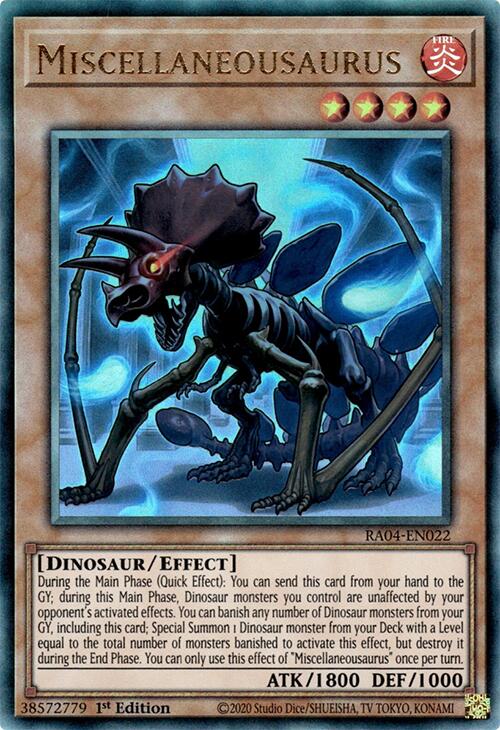 Miscellaneousaurus [RA04-EN022] Prismatic Ultimate Rare | Gam3 Escape