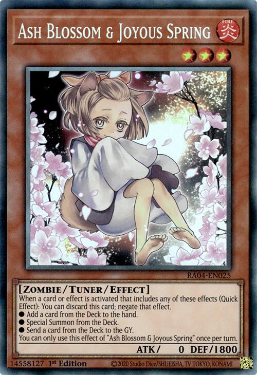 Ash Blossom & Joyous Spring (Alternate Art) [RA04-EN025] Prismatic Collector's Rare | Gam3 Escape