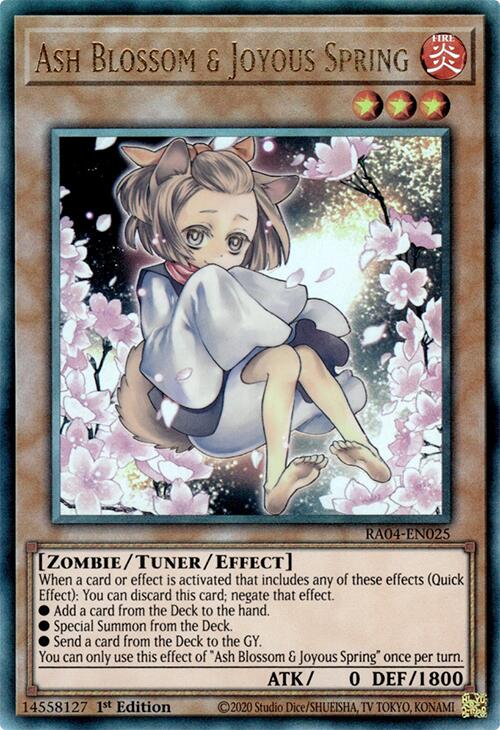 Ash Blossom & Joyous Spring (Alternate Art) [RA04-EN025] Prismatic Ultimate Rare | Gam3 Escape
