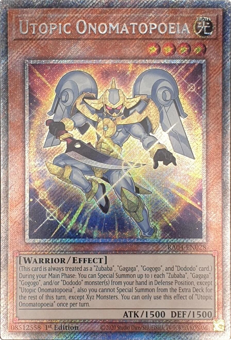 Utopic Onomatopoeia [RA04-EN028] Platinum Secret Rare | Gam3 Escape
