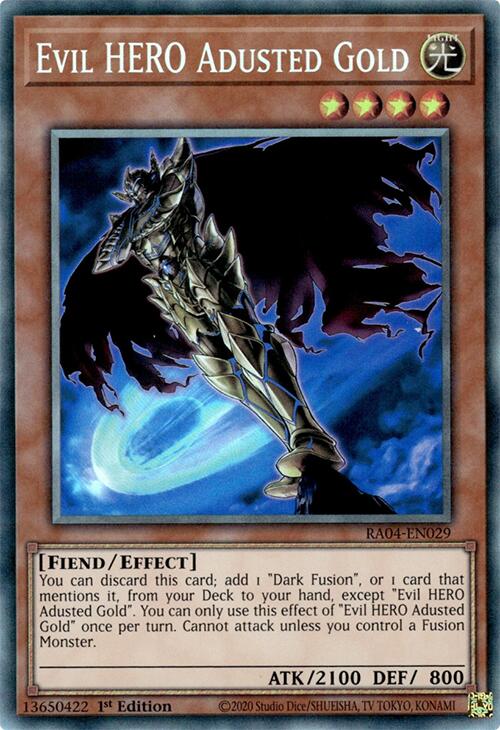 Evil HERO Adusted Gold [RA04-EN029] Prismatic Collector's Rare | Gam3 Escape