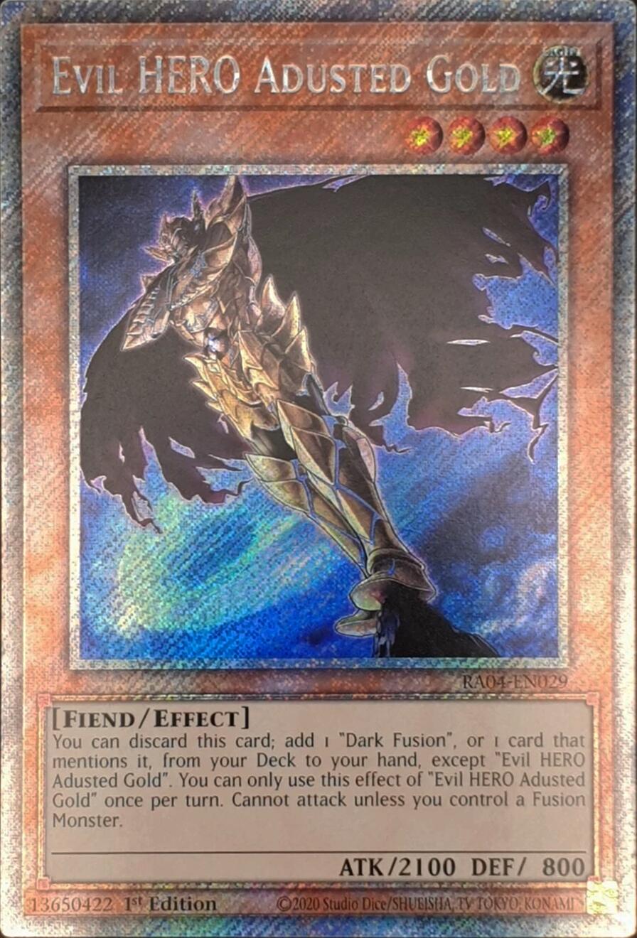 Evil HERO Adusted Gold [RA04-EN029] Platinum Secret Rare | Gam3 Escape