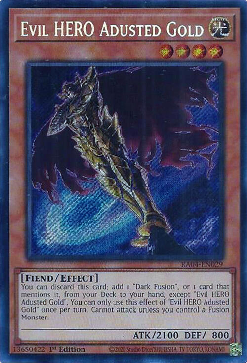 Evil HERO Adusted Gold [RA04-EN029] Secret Rare | Gam3 Escape