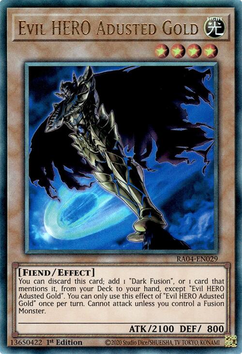 Evil HERO Adusted Gold [RA04-EN029] Prismatic Ultimate Rare | Gam3 Escape