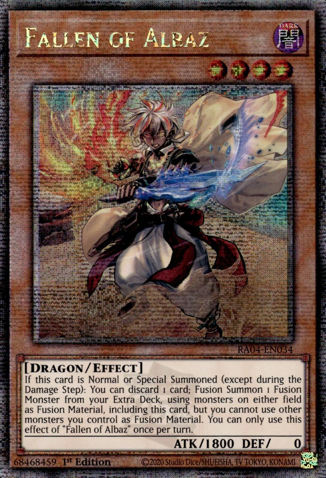 Fallen of Albaz (New Art) [RA04-EN034] Quarter Century Secret Rare | Gam3 Escape