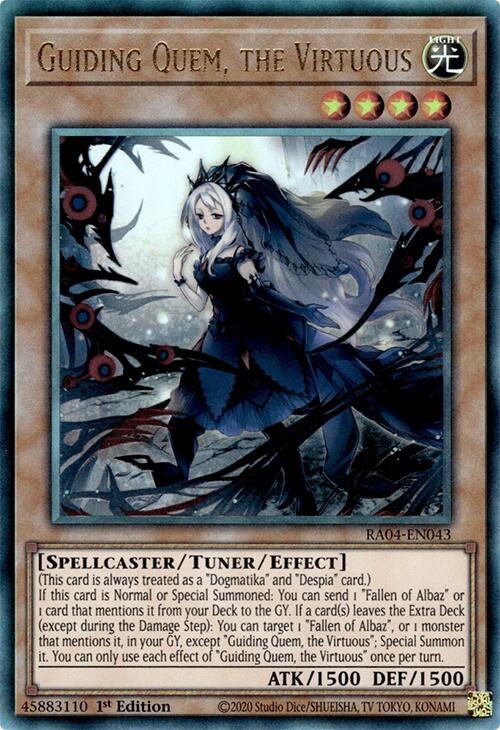 Guiding Quem, the Virtuous [RA04-EN043] Prismatic Ultimate Rare | Gam3 Escape