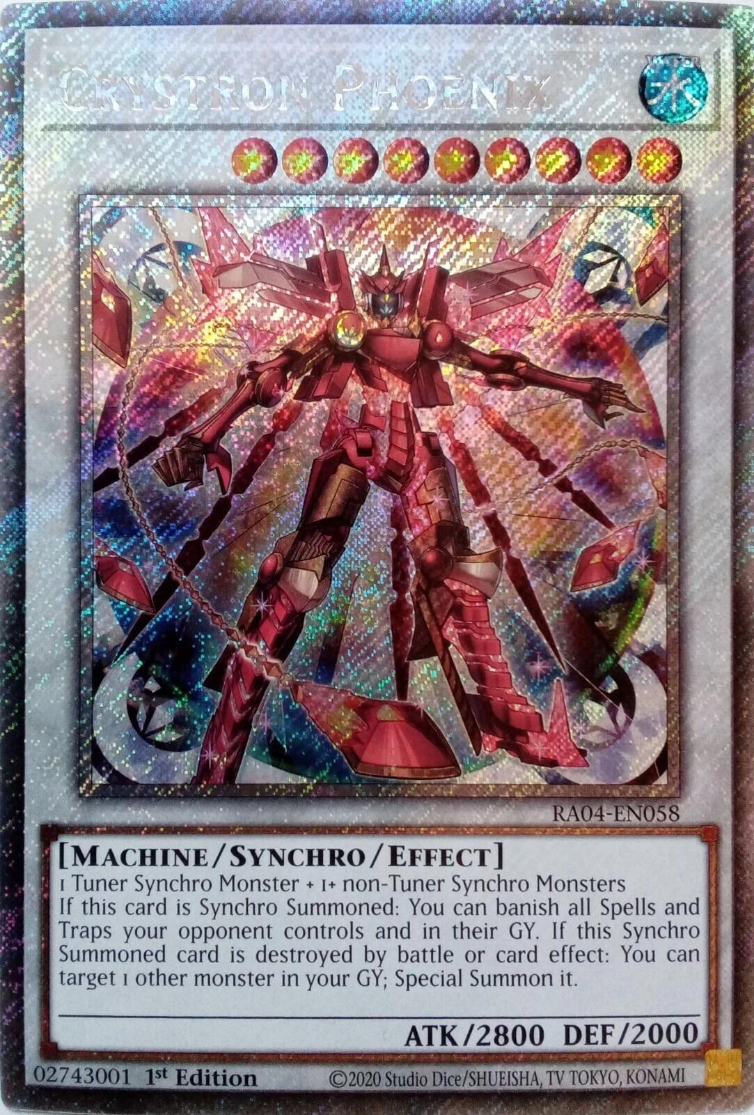 Crystron Phoenix [RA04-EN058] Platinum Secret Rare | Gam3 Escape