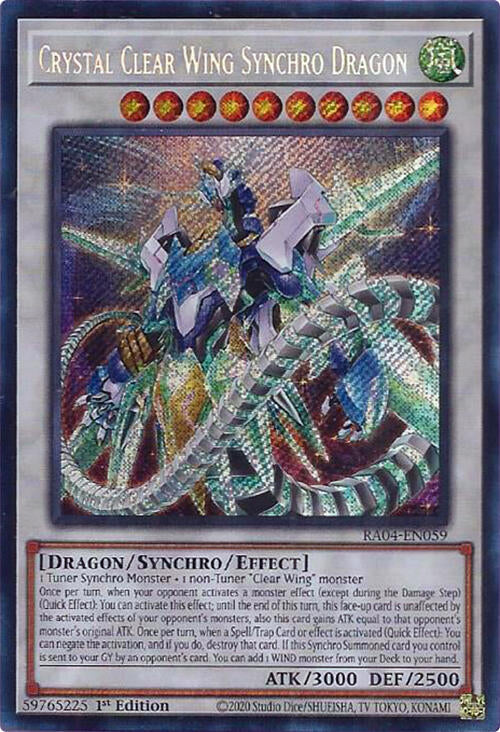 Crystal Clear Wing Synchro Dragon [RA04-EN059] Secret Rare | Gam3 Escape